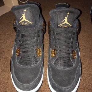 Air Jordan Nike 4 Royalty Black & Gold Take Care